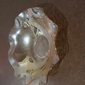 Vintage Jeanette Glass Floragold Louisa Pattern  Carnival Glass Serving Bowl